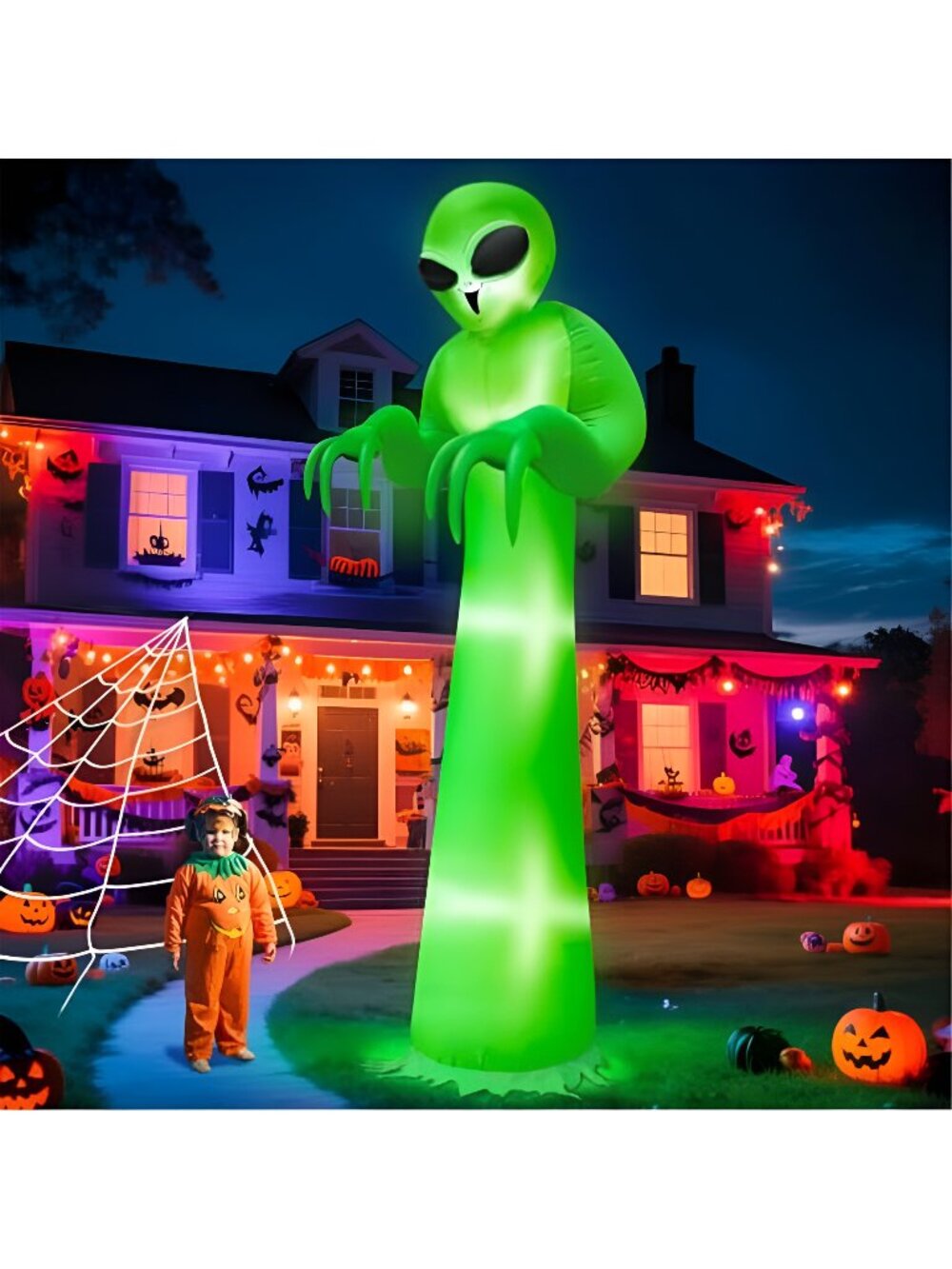 12 FT Scary Halloween Inflatable Alien Built-in LEDs Outdoor Decoration